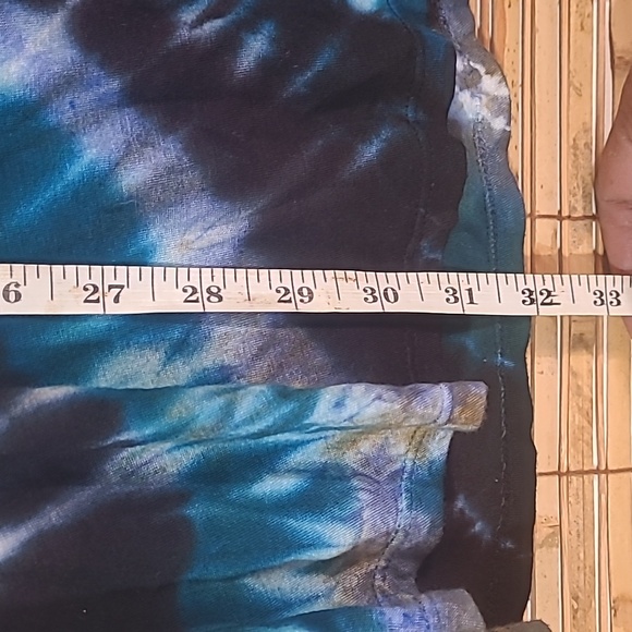 Tie-dyed Teal & Navy Flaired Leggings - Picture 12 of 12